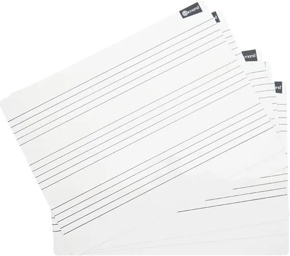 10 Dry Wipe Boards - 228x305mm - Music