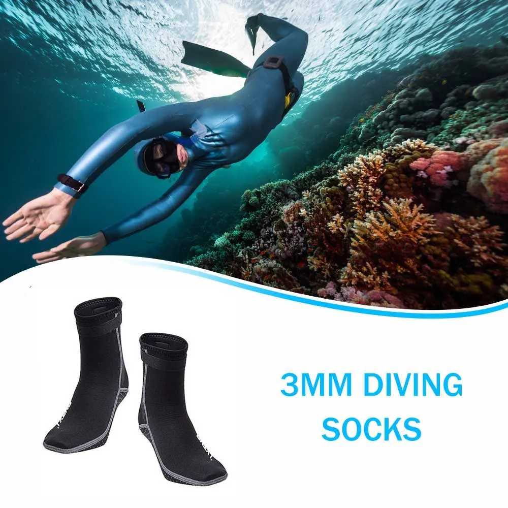 1Pair 3mm Neoprene Beach Swimming Diving Socks Water Sport Anti Slip Warming Shoes Swim Surfing Diving Surfing Socks Beach Boots