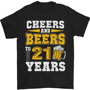 21st Birthday 21 Year Old Funny Alcohol Mens T-Shirt 100% Cotton