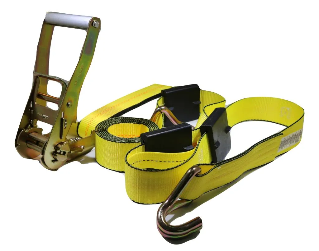 2" x 11 Ft Over the Wheel 3-Point Auto Tie Down Strap w/ 3 Hooks & 3 Sliding Cleats | 2 PACK