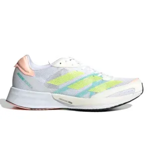 Adidas Adizero Adios 6 Womens | White/pulse Lime/light Flash Orange