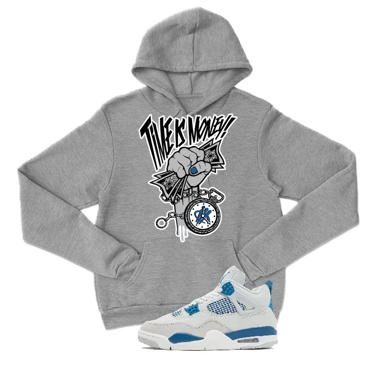 Air Jordan 4 “Military Blue” | illcurrency Grey T-Shirt (Time Is Money)