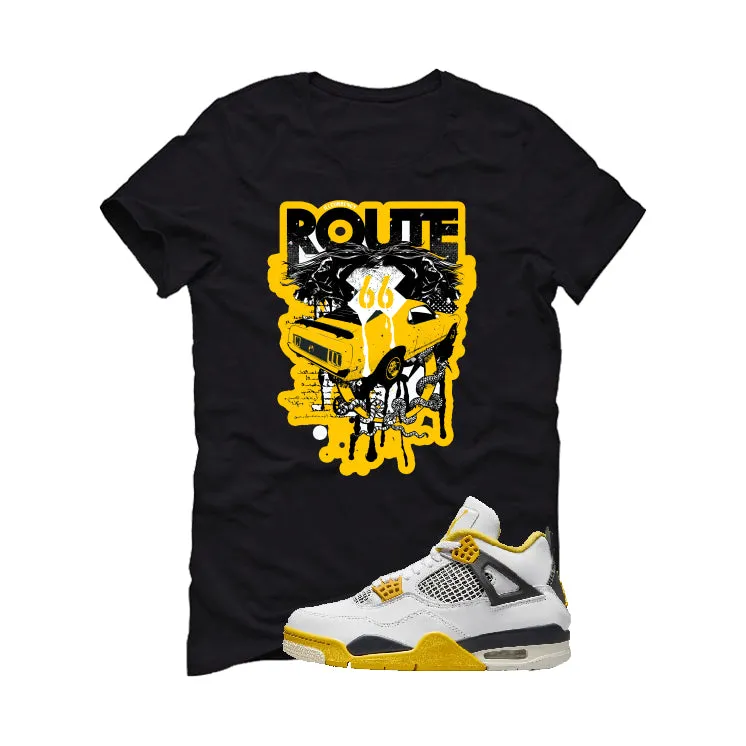 Air Jordan 4 WNNS “Vivid Sulfur” | illcurrency Black T-Shirt (Route 66 Vintage car)