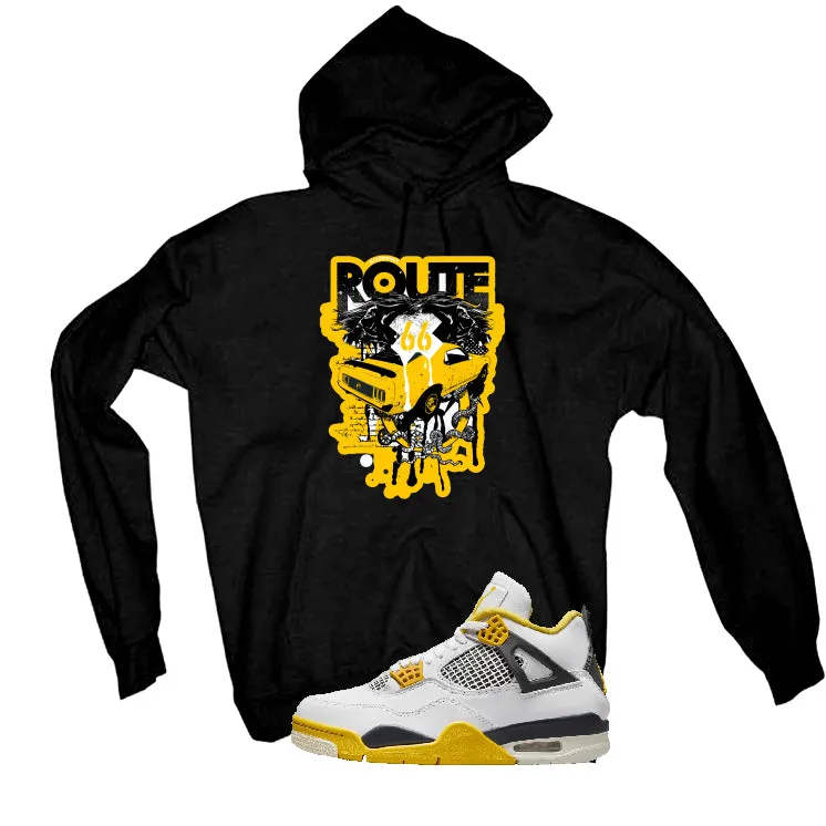 Air Jordan 4 WNNS “Vivid Sulfur” | illcurrency Black T-Shirt (Route 66 Vintage car)