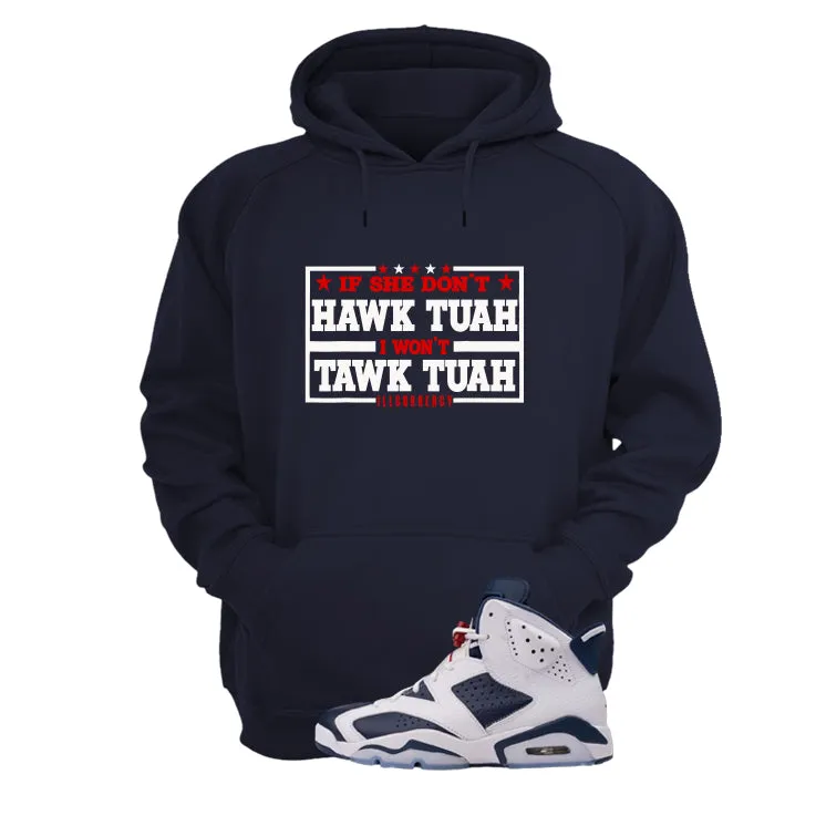 Air Jordan 6 Olympic Navy Blue T-Shirt (Hawk Tuah)| illcurrency