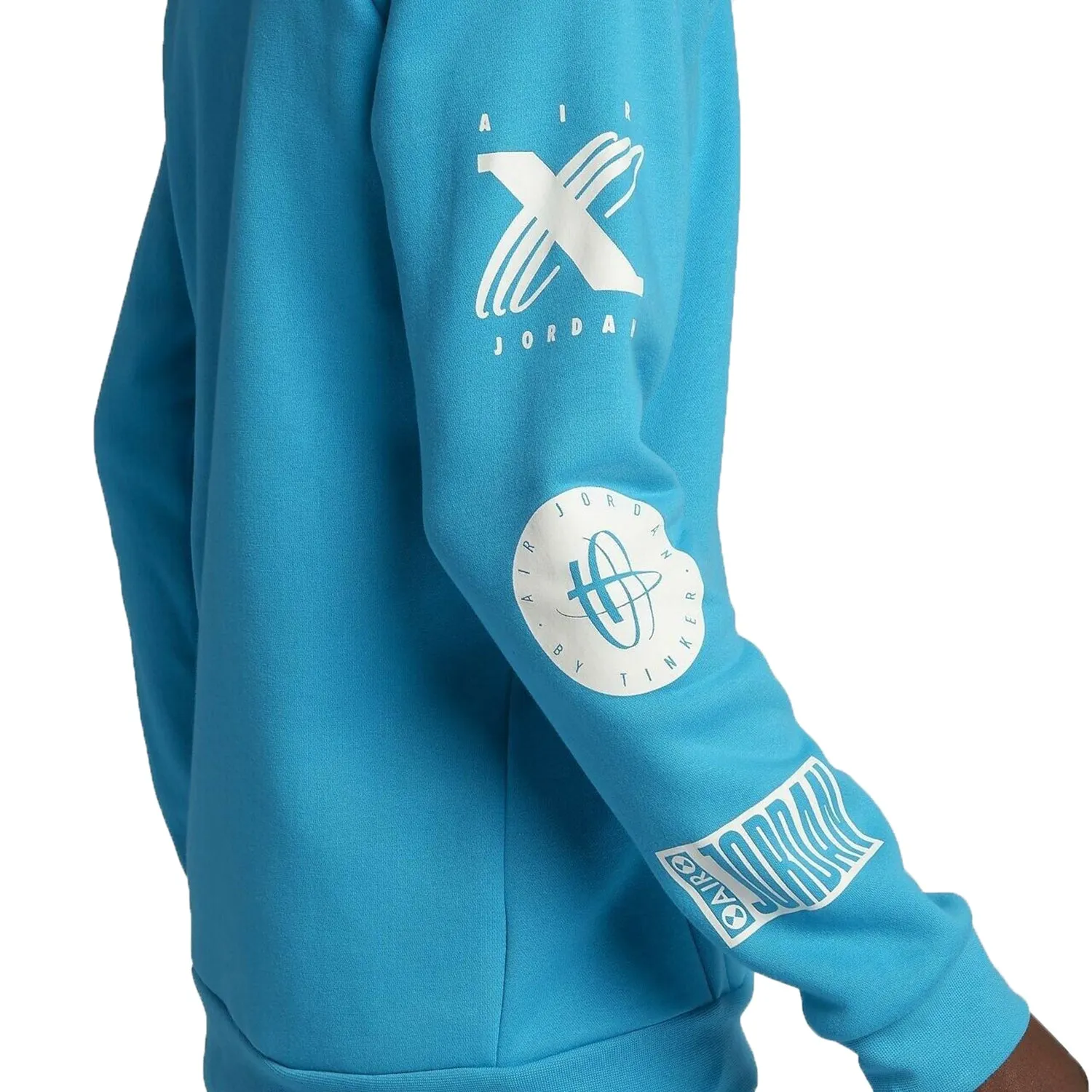 Air Jordan Men's Legacy Tinker Men's Pullover Hoodie Blue Lagoon-White