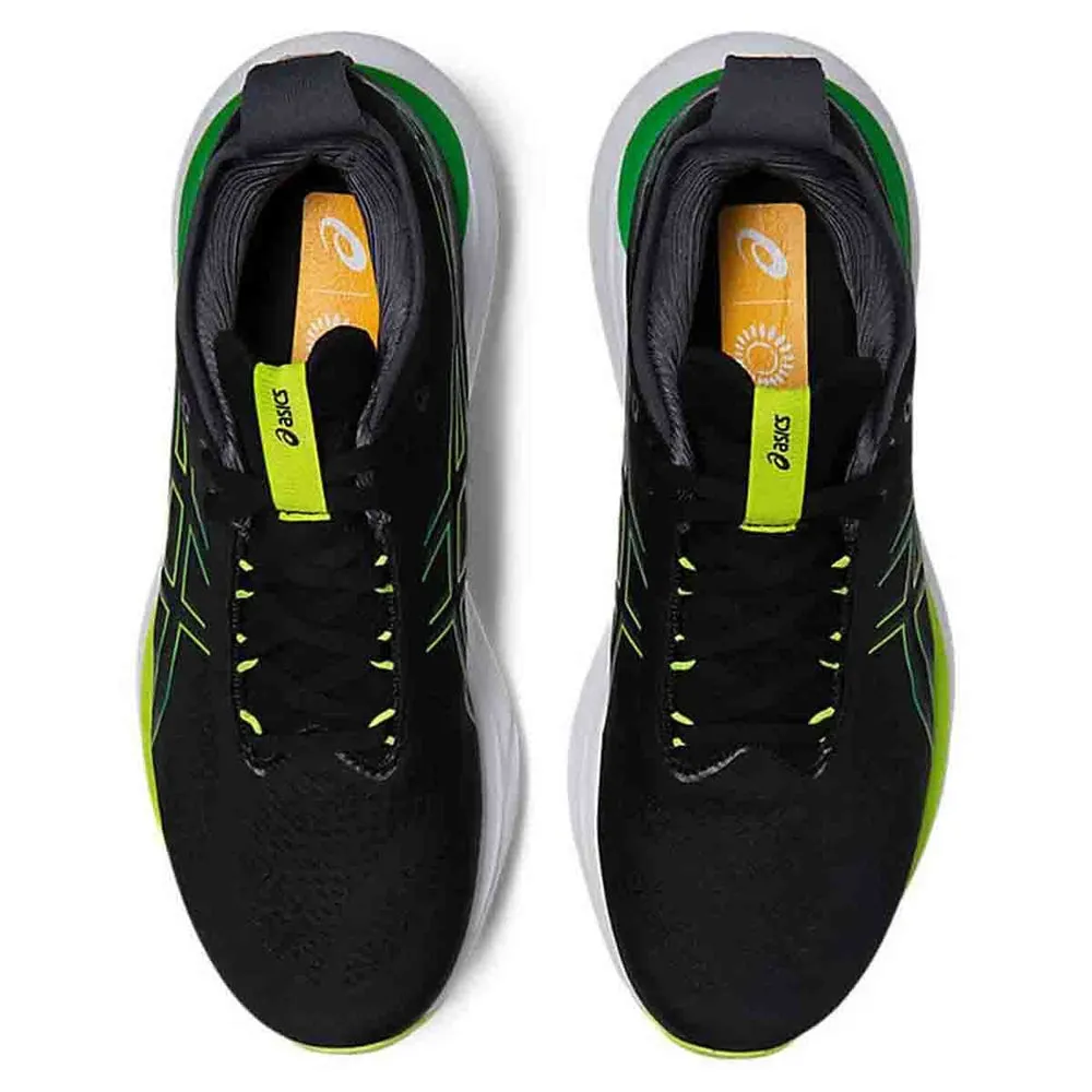 ASICS GEL-NIMBUS 25 (M) - (BLACK/LIME ZEST) - RUNNING SHOES