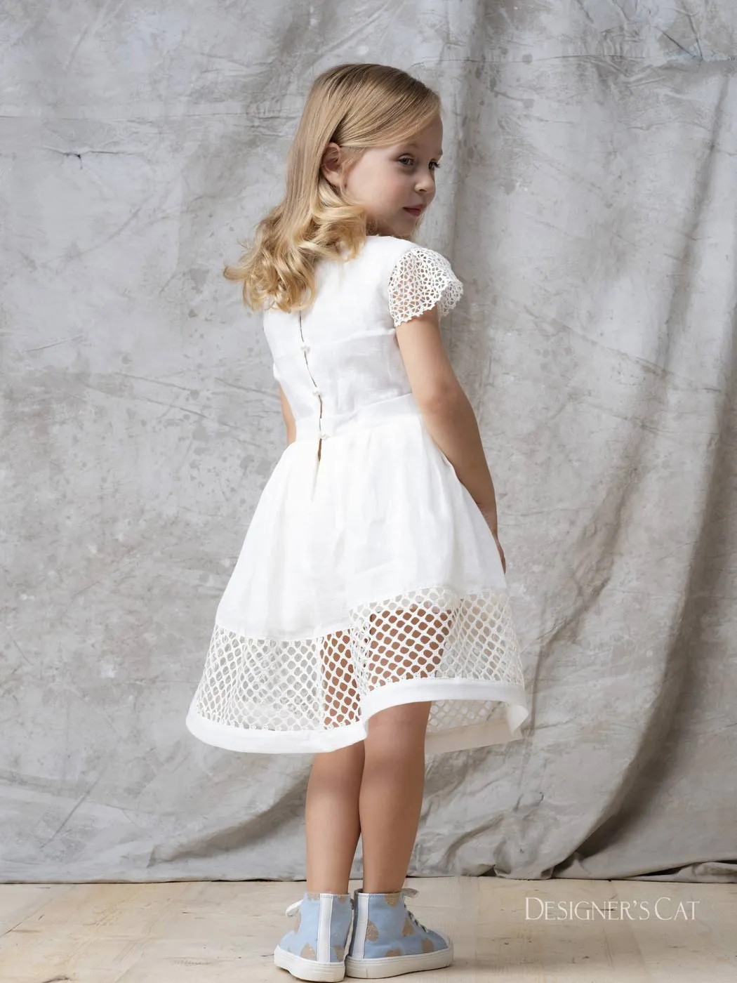 Baptism Linen dress - SIKINOS White