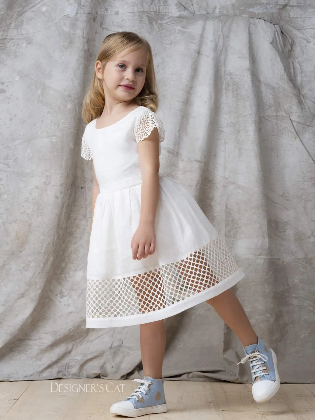 Baptism Linen dress - SIKINOS White