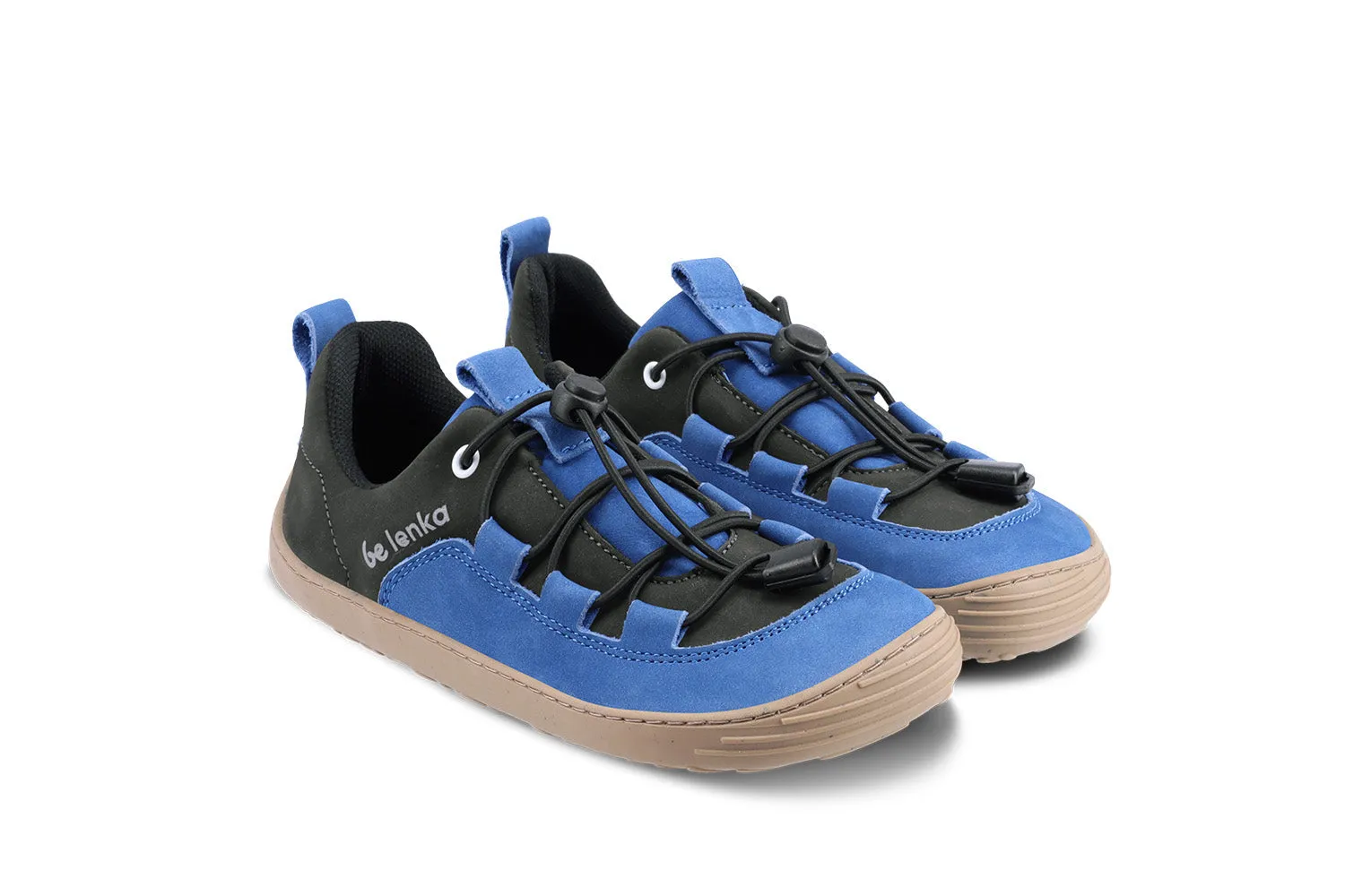 Be Lenka Kids barefoot sneakers - Xplorer - Blue & Olive Black CLEARANCE