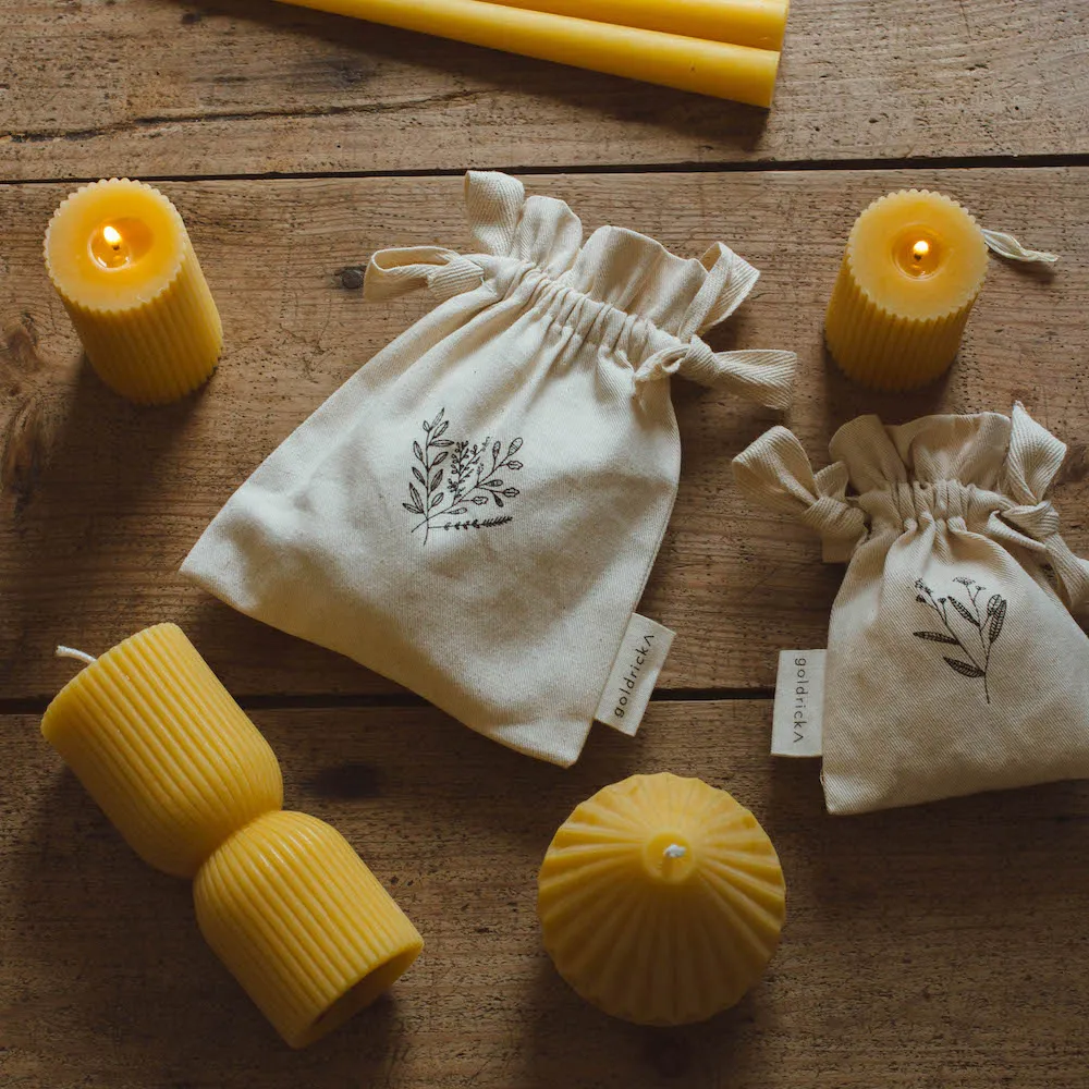 Beeswax Candles Organic | Cylinder Candle Pair