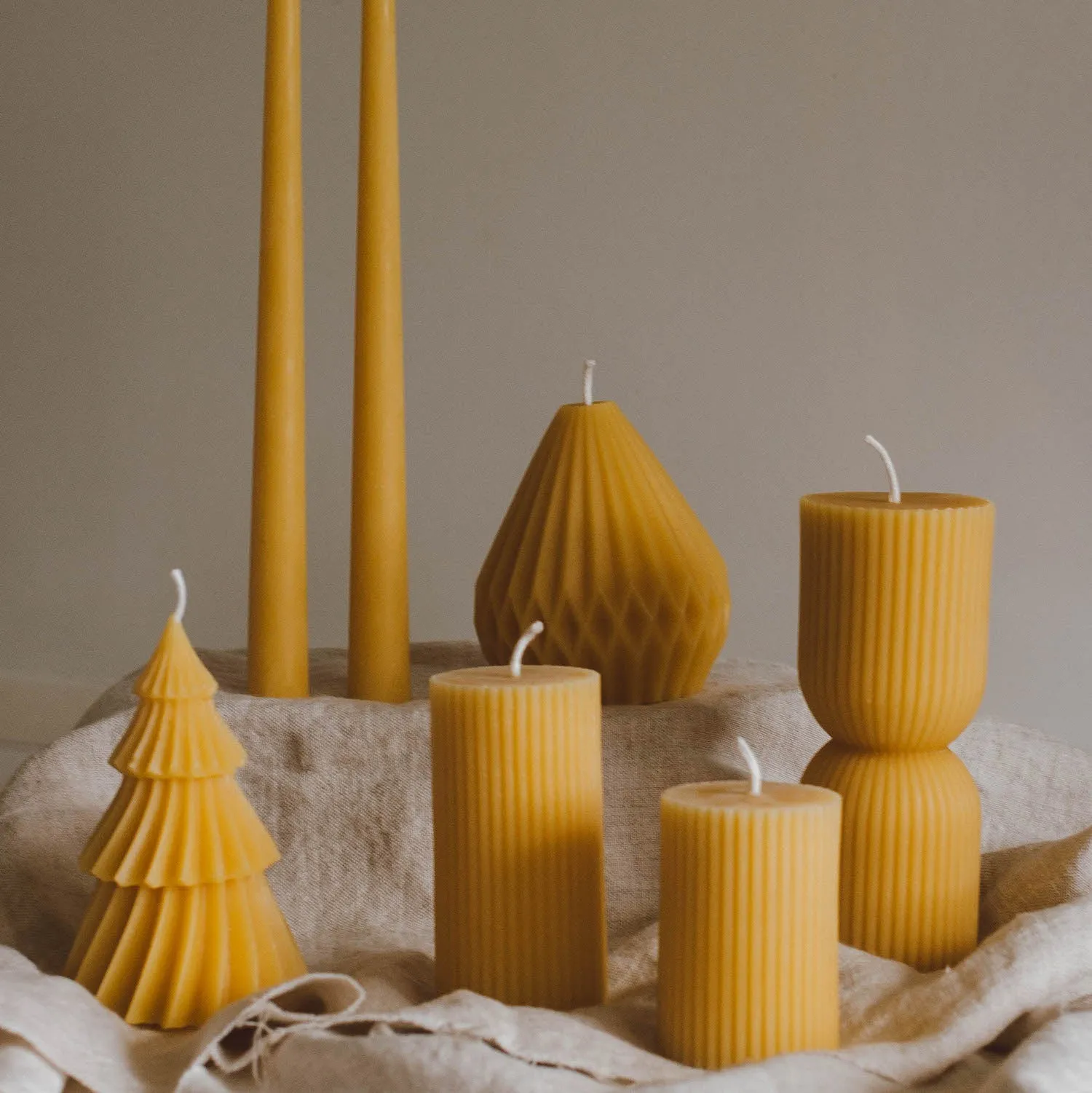 Beeswax Candles Organic | Cylinder Candle Pair