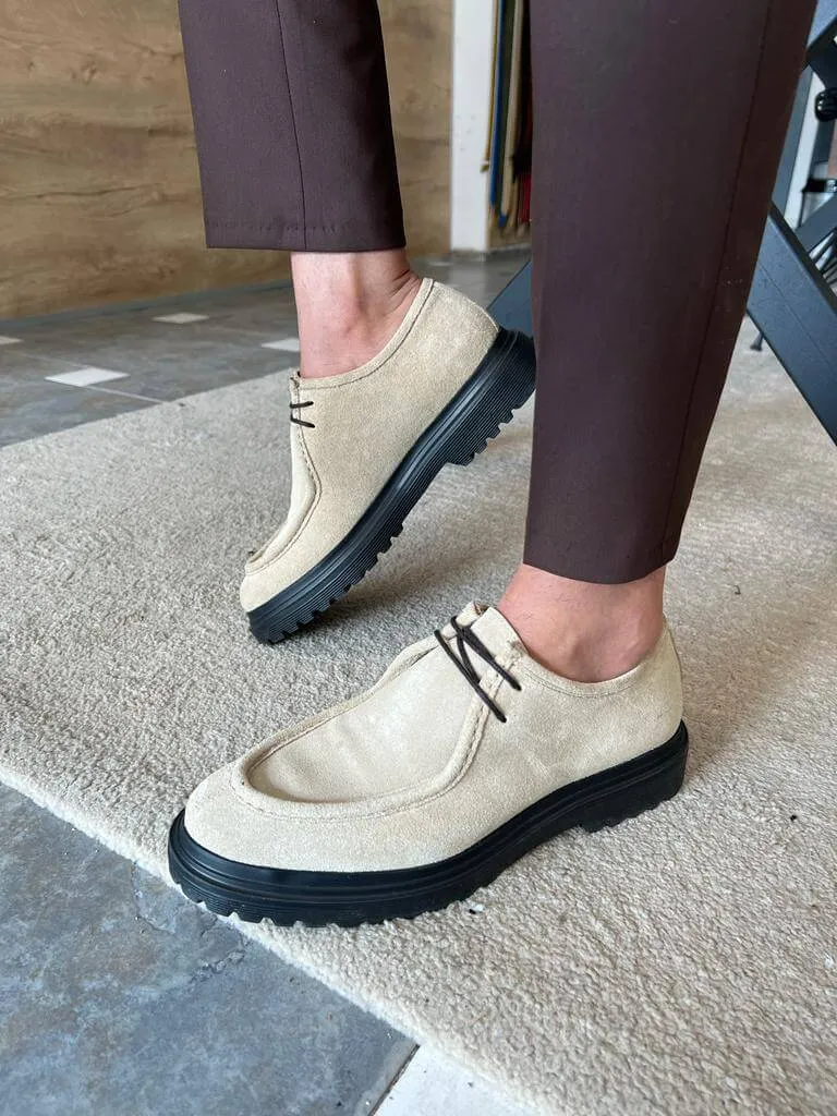 Beige Suede Leather Shoe