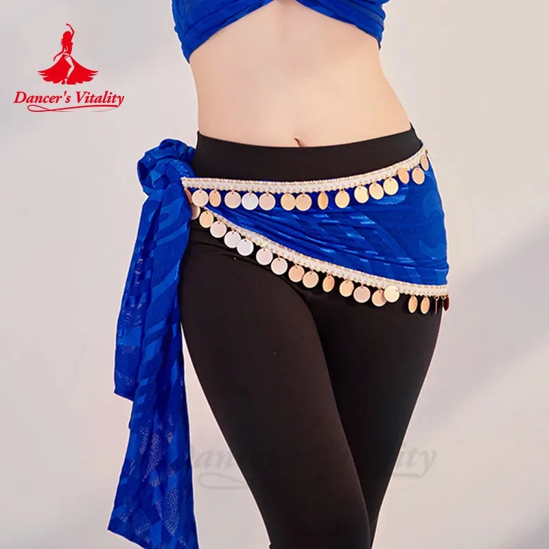 Belly Dance Waist Chain Velvet Hip Scarf Binding Sequin Waist Scarf Oriental Dance Performance Belt