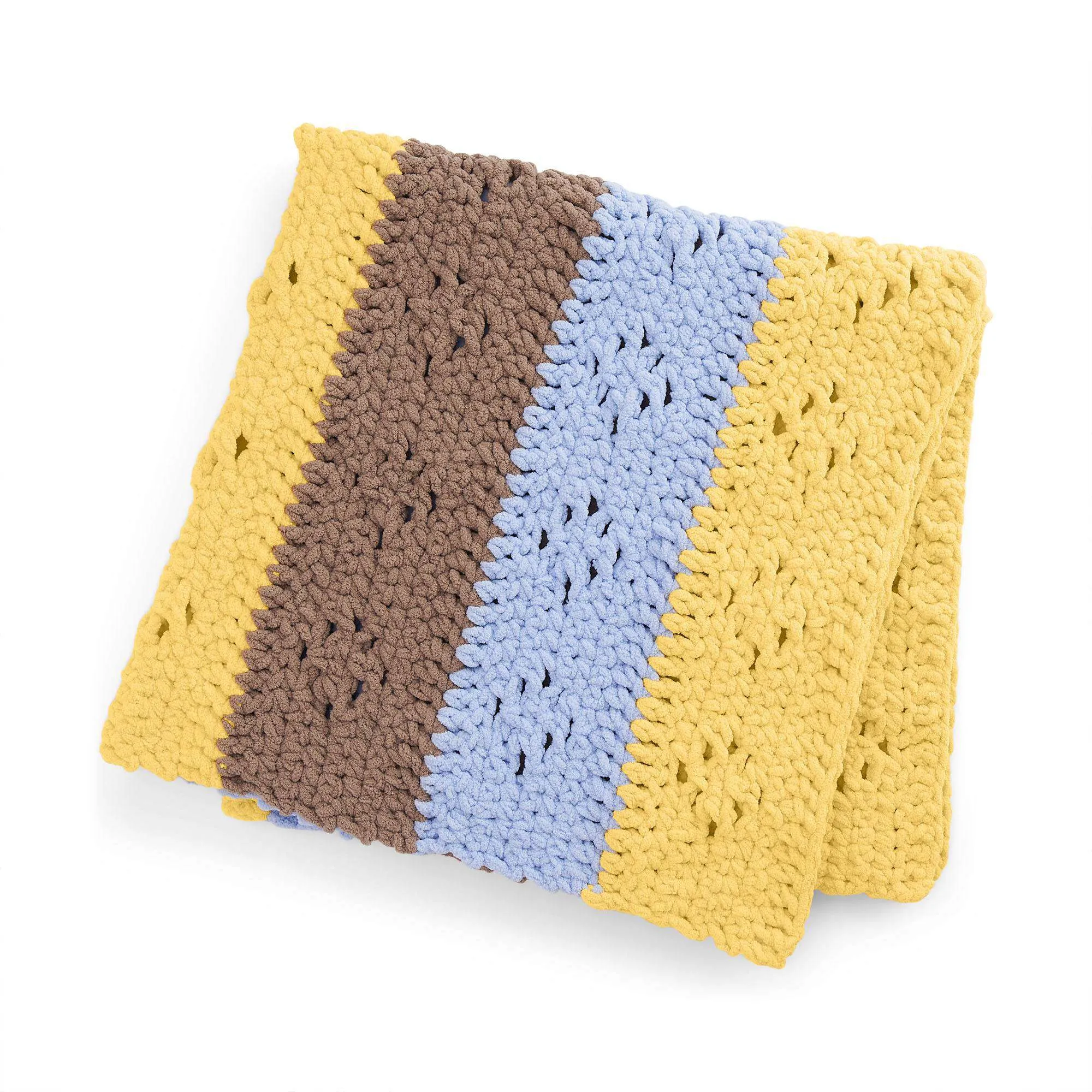 Bernat Crochet Eyelet Striped Blanket