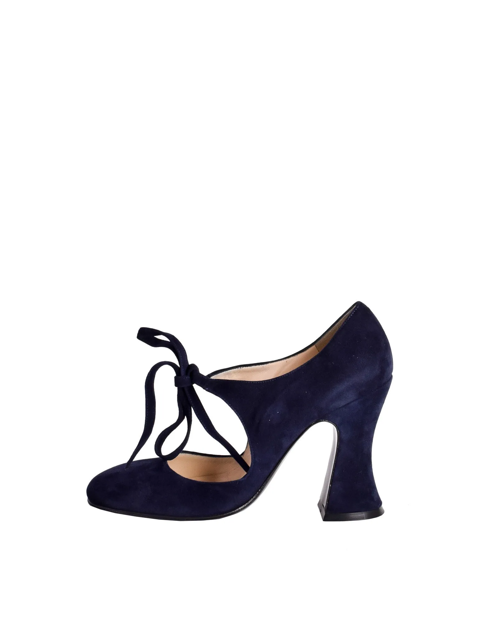 Biba Vintage Navy Blue Suede Mary Jane Heels