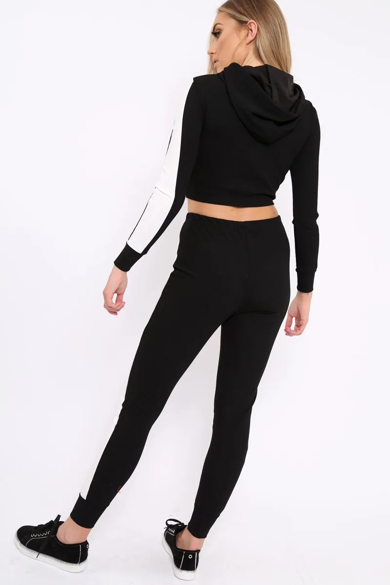 Black Tracksuit with White Stripe - Sascha