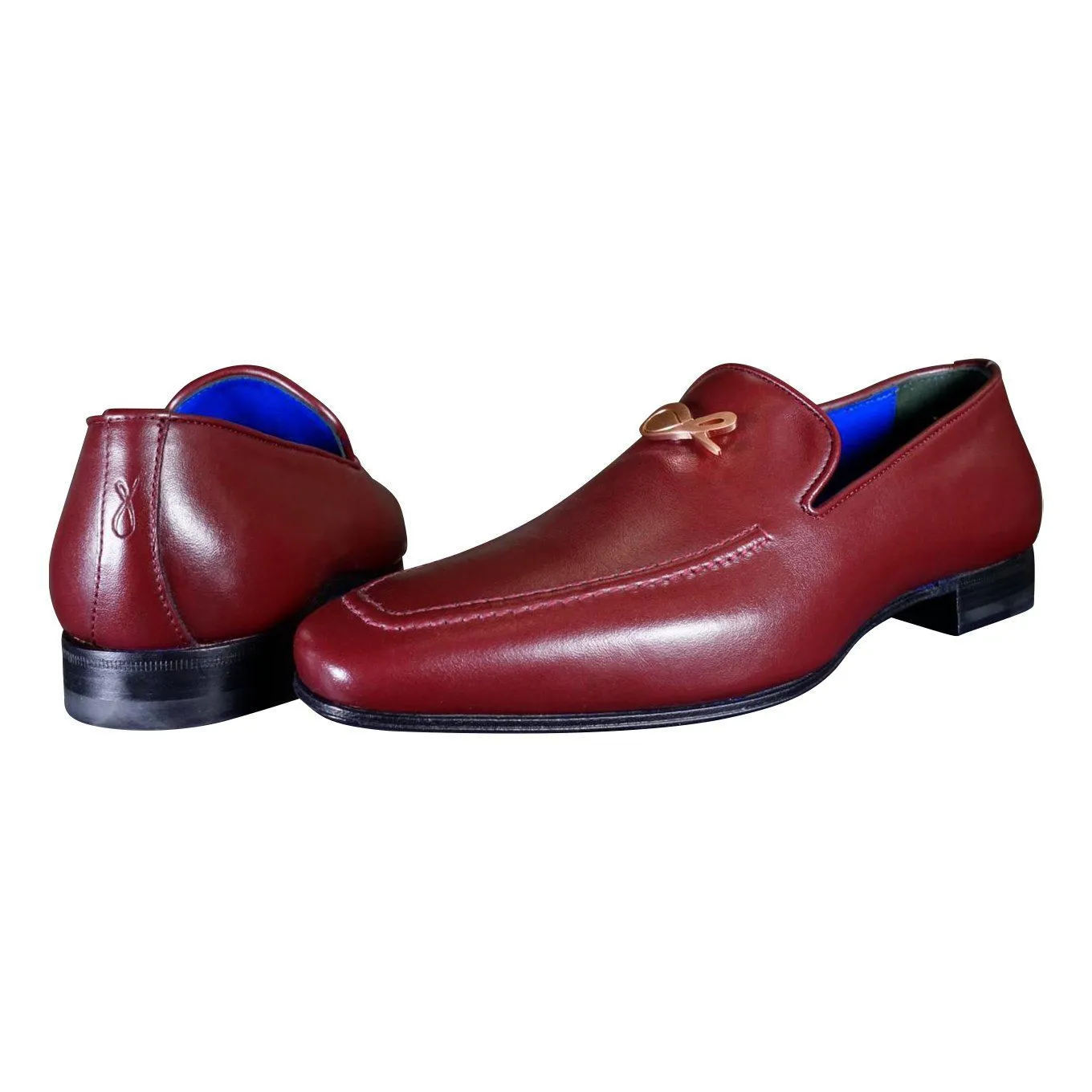 Bordo With Rose Gold Hardware Leather Loafers