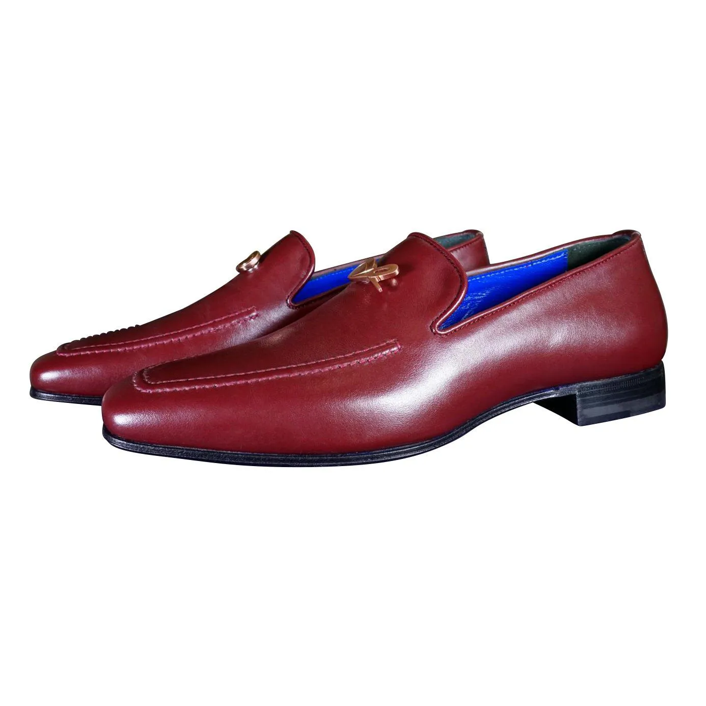 Bordo With Rose Gold Hardware Leather Loafers