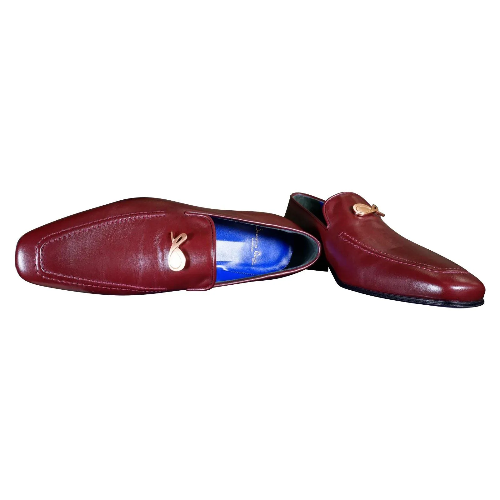 Bordo With Rose Gold Hardware Leather Loafers