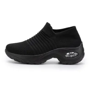 Breathable No-Tie Stretch Shoes - Midnight Black