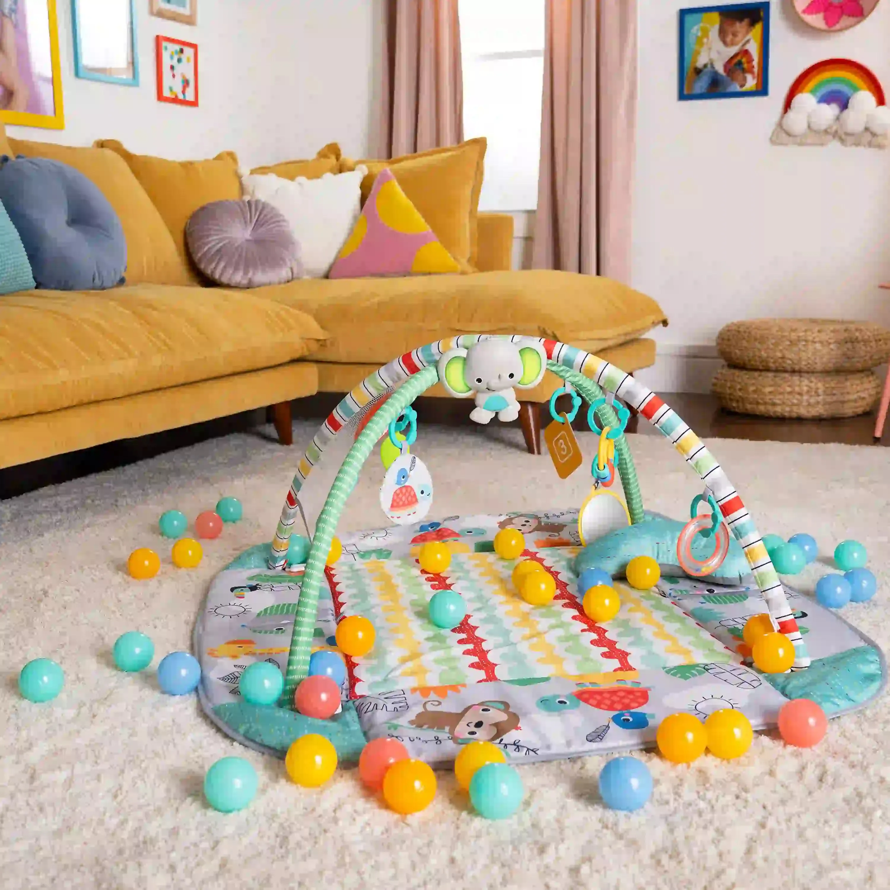 Bright Starts 5-In-1 Your Way Ball Play Activity Gym & Ball Pit - Tropical