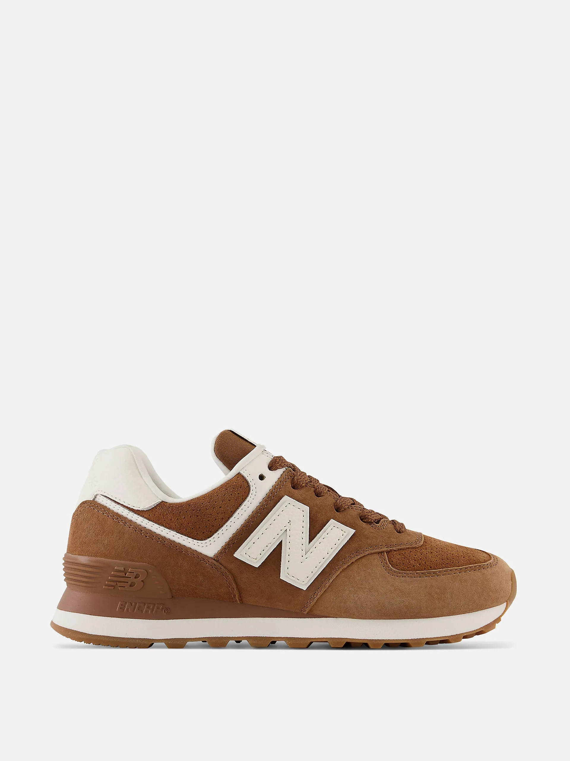 Brown suede and mesh trainers