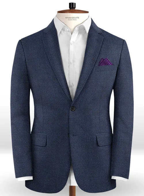 Caccioppoli Dapper Dandy Rupana Birdseye Blue Wool Jacket