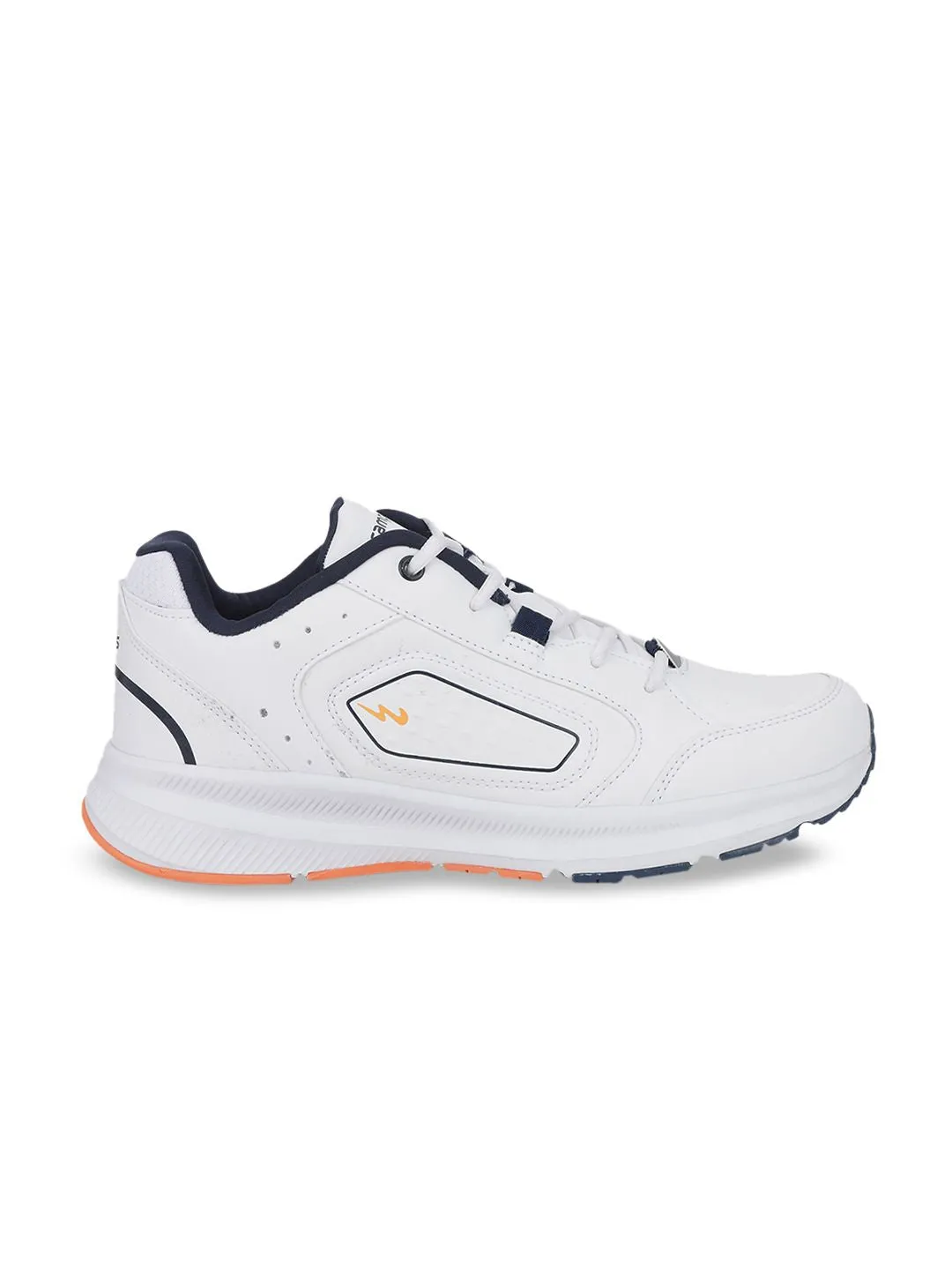 Campus Men White & Navy Blue Mesh Running Shoes