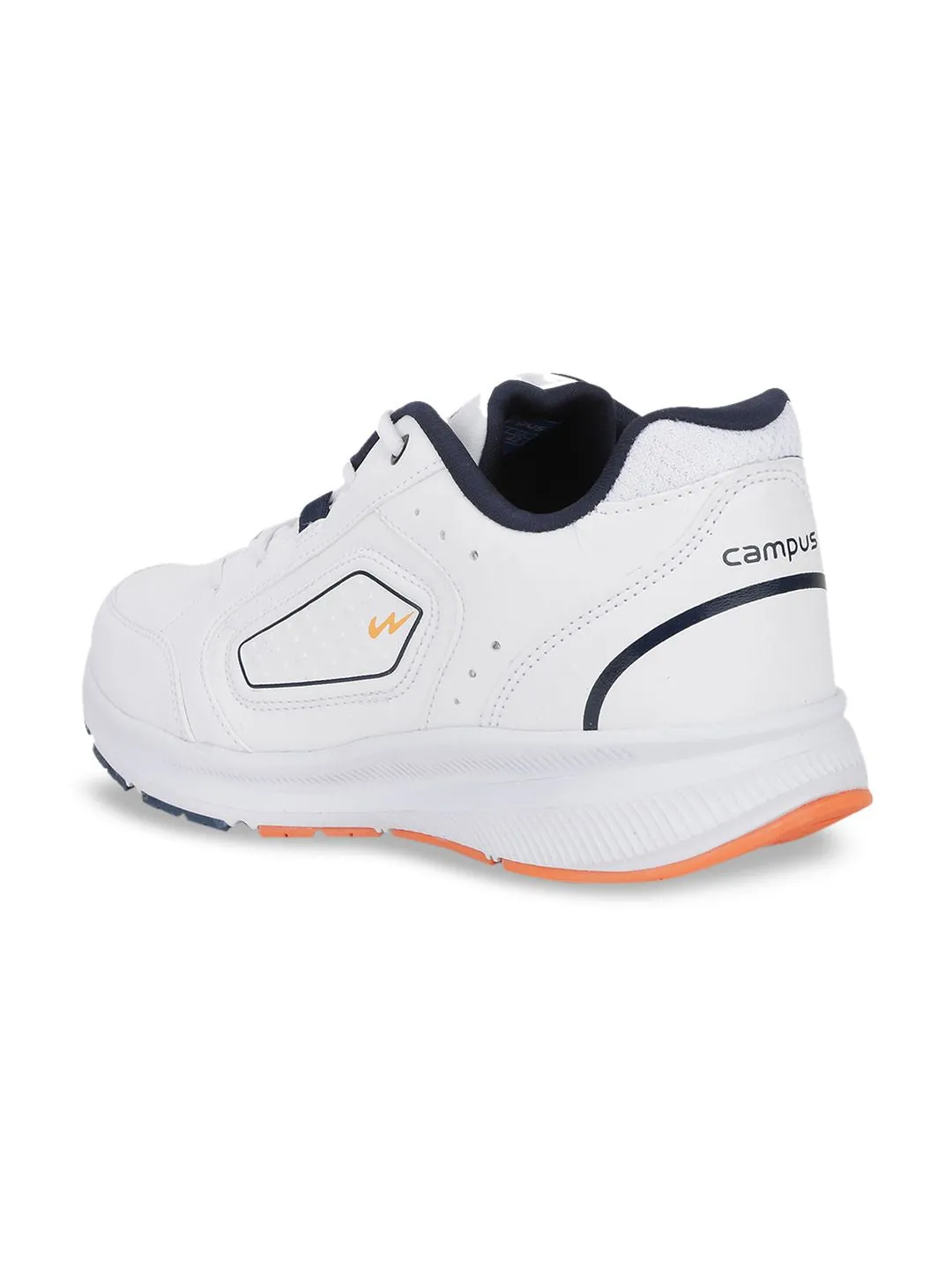 Campus Men White & Navy Blue Mesh Running Shoes