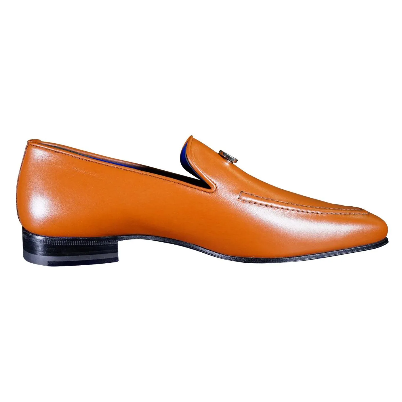 Caramello With Silver Hardware Leather Loafers