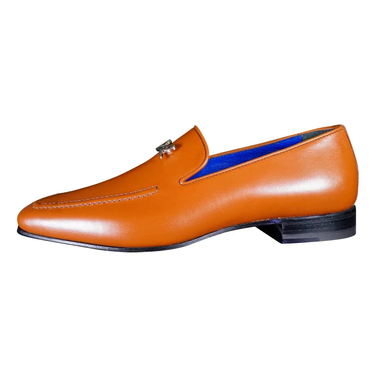 Caramello With Silver Hardware Leather Loafers