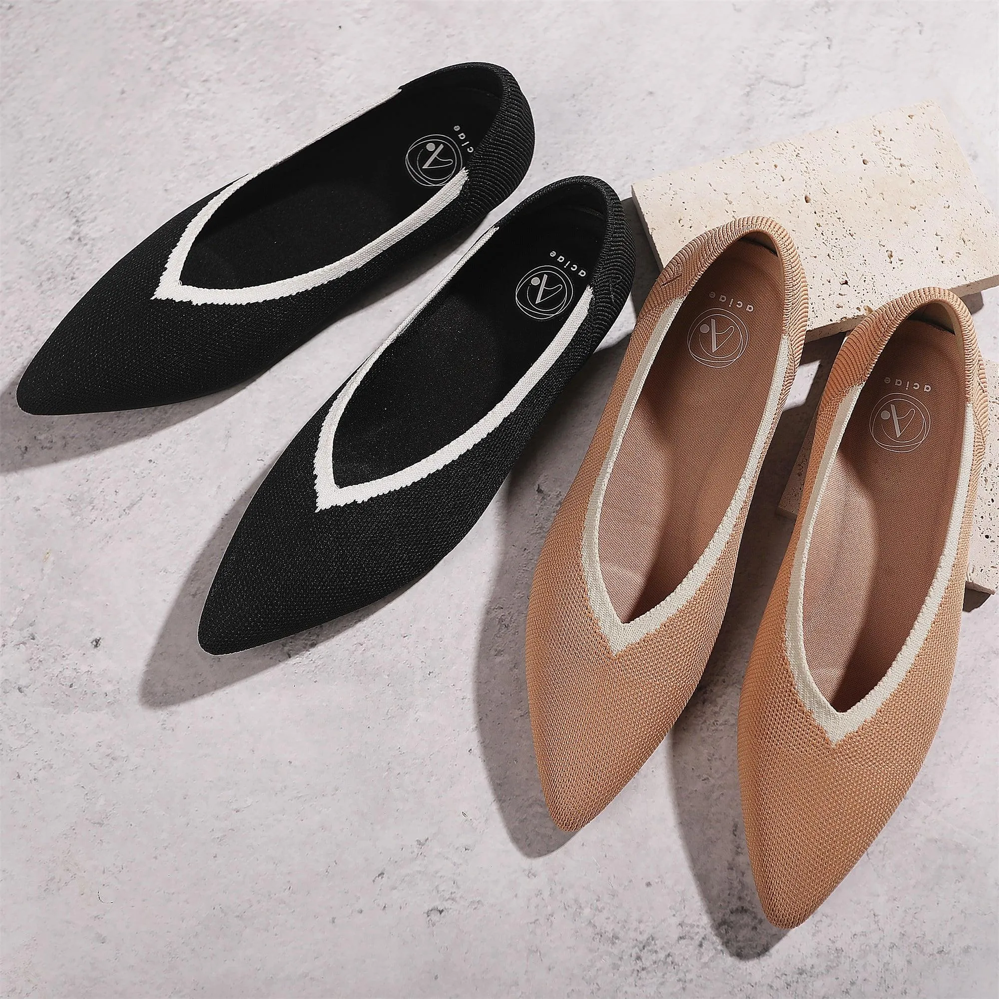 Charlotte Curved Pointed Toe Flats