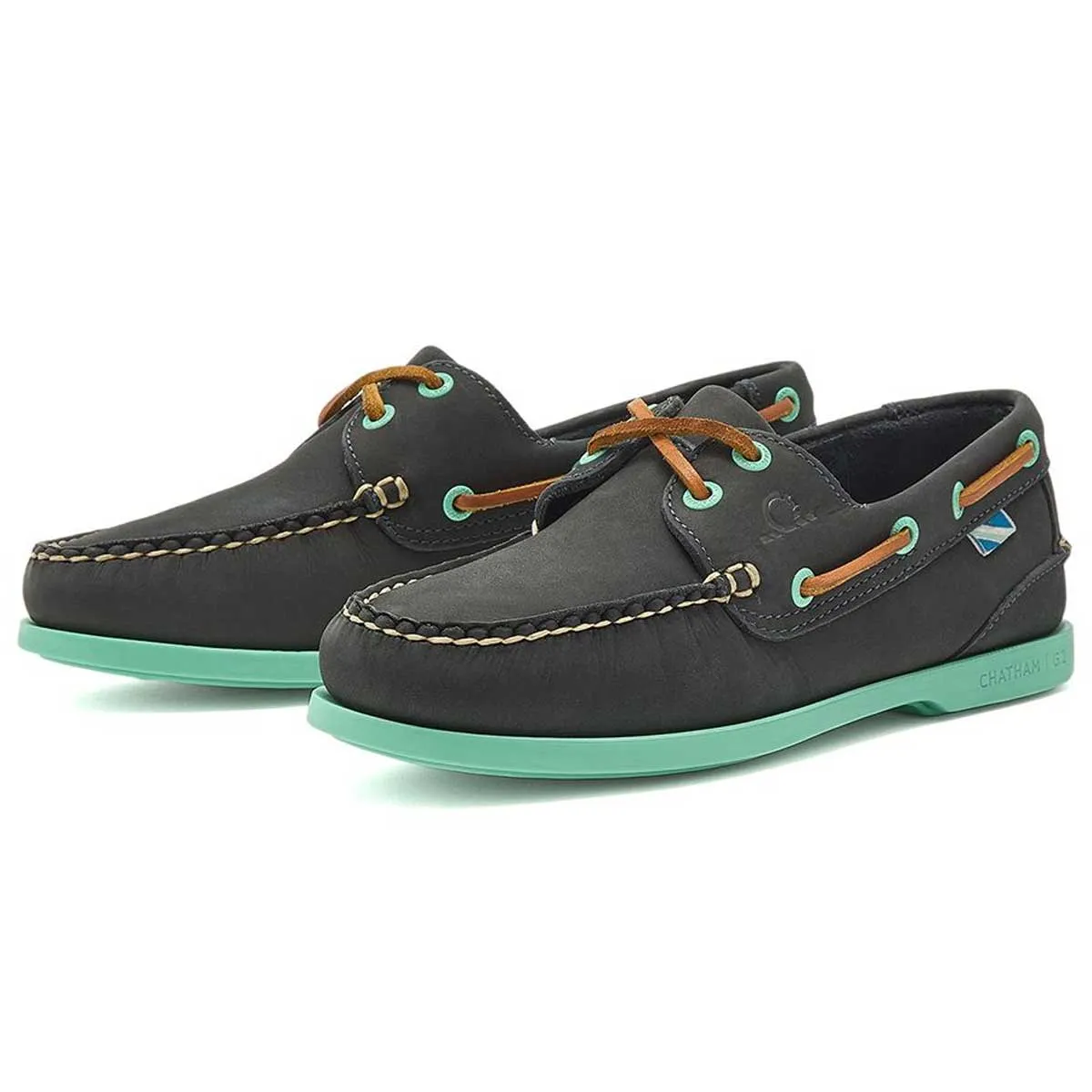 CHATHAM Pippa II G2 Leather Boat Shoes - Women's - Navy / Aqua