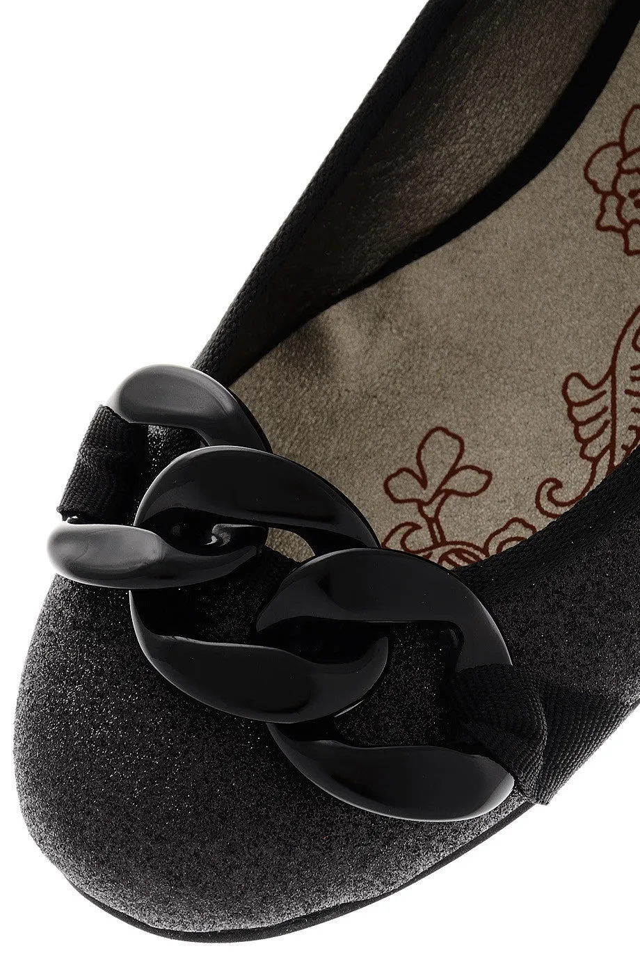 CLAUDIA GHIZZANI NINA Black Glitter Ballerinas