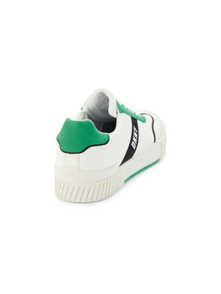 Color Block Sneakers with Dkny Logo, White