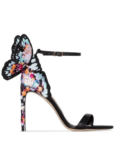 Colorful Butterfly Wing High Heel Stiletto Jewelled Party Dress Sandals