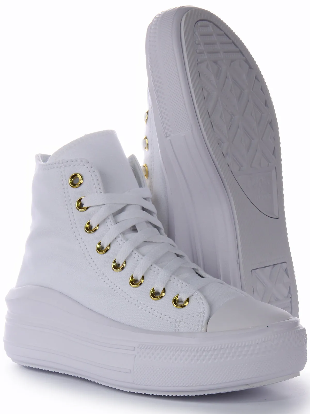 Converse All Star Move Platform A05459C In White Gold