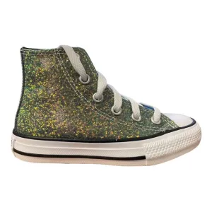 Converse scarpa sneakers da bambina Chuck Taylor All Star Glitter 672097C oro-nero