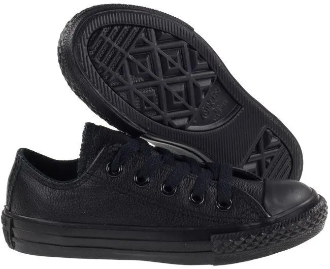 Converse Shoes Kids All Star Ox Low Black Leather