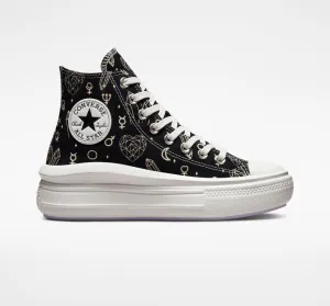 Converse sneakers alta con zeppa da donna Chuck Taylor All Star Move Platform Mystic Crystals A03725C black-natural ivory