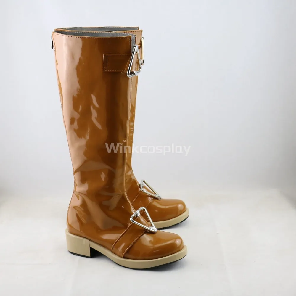 Demon Slayer: Kimetsu No Yaiba Agatsuma Zenitsu Female Orange Shoes Cosplay Boots