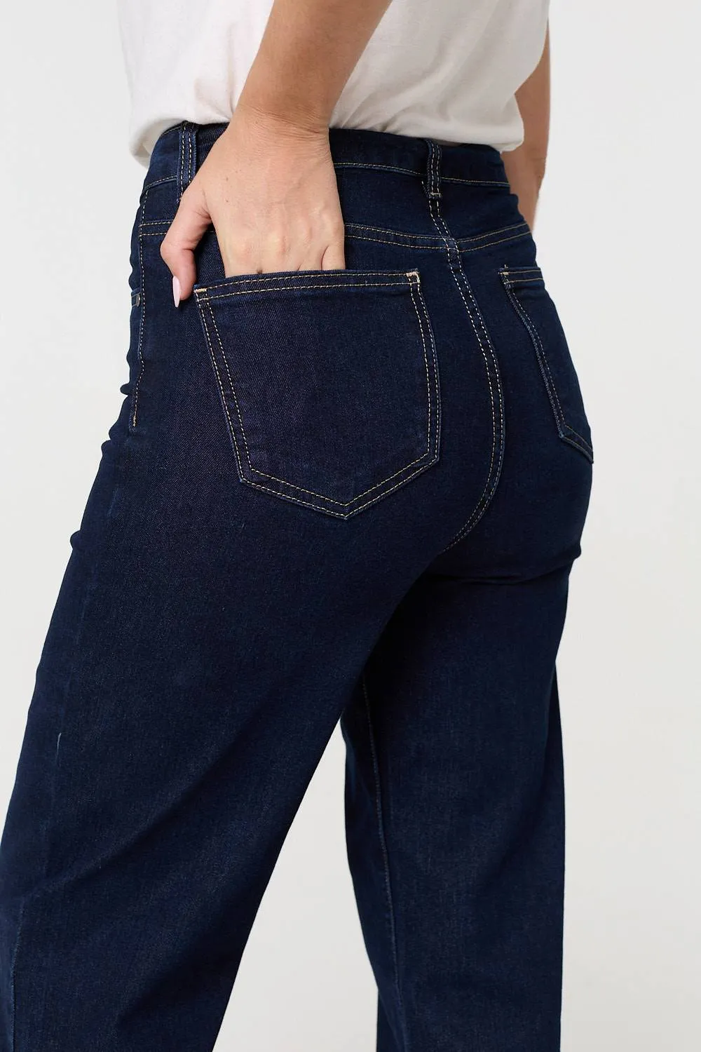 Denim High Waist Wide Leg Jeans