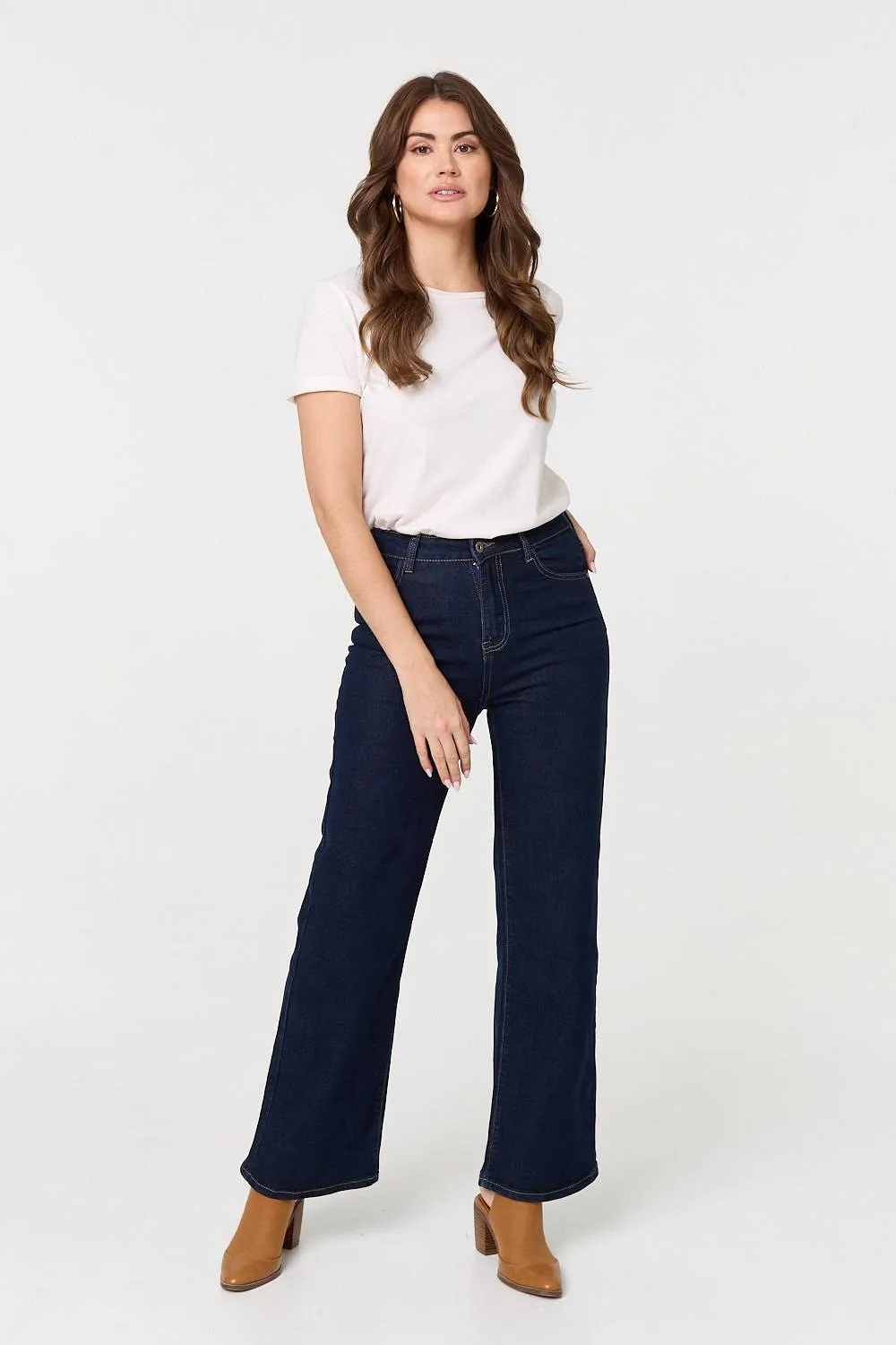 Denim High Waist Wide Leg Jeans