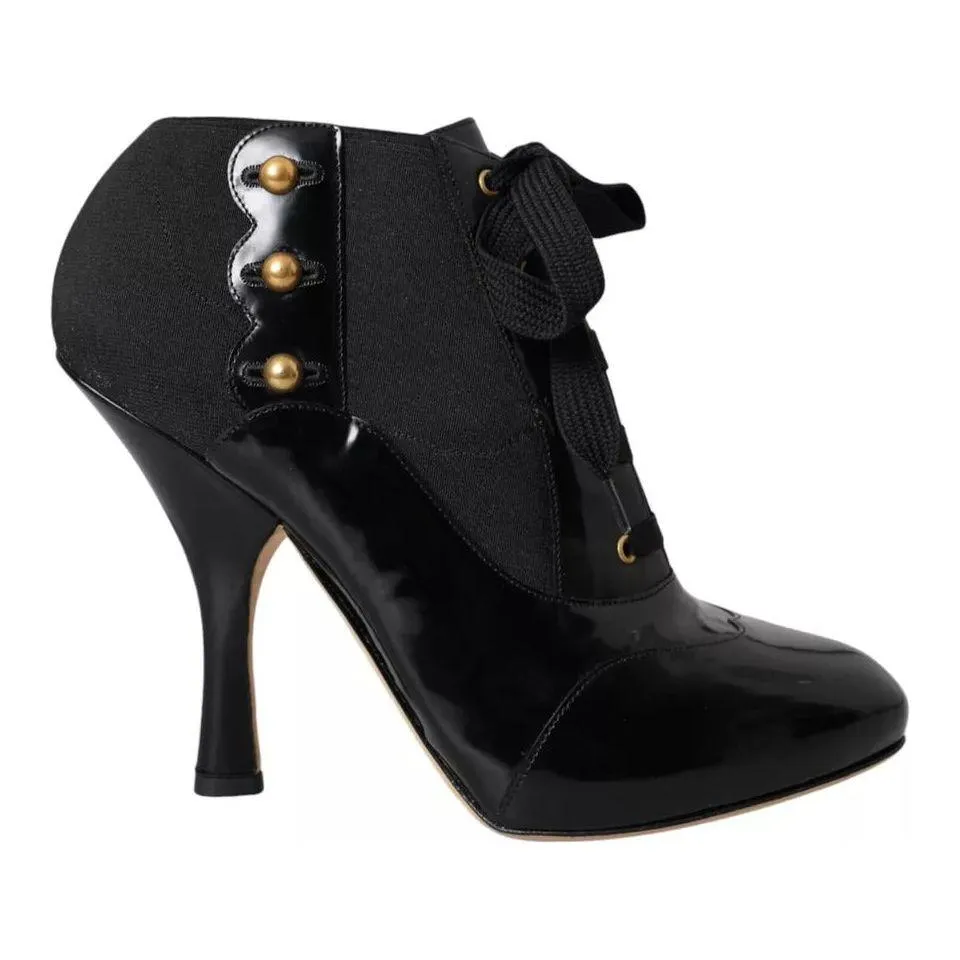 Dolce & Gabbana Black Jersey Stretch Ankle Boots Shoes