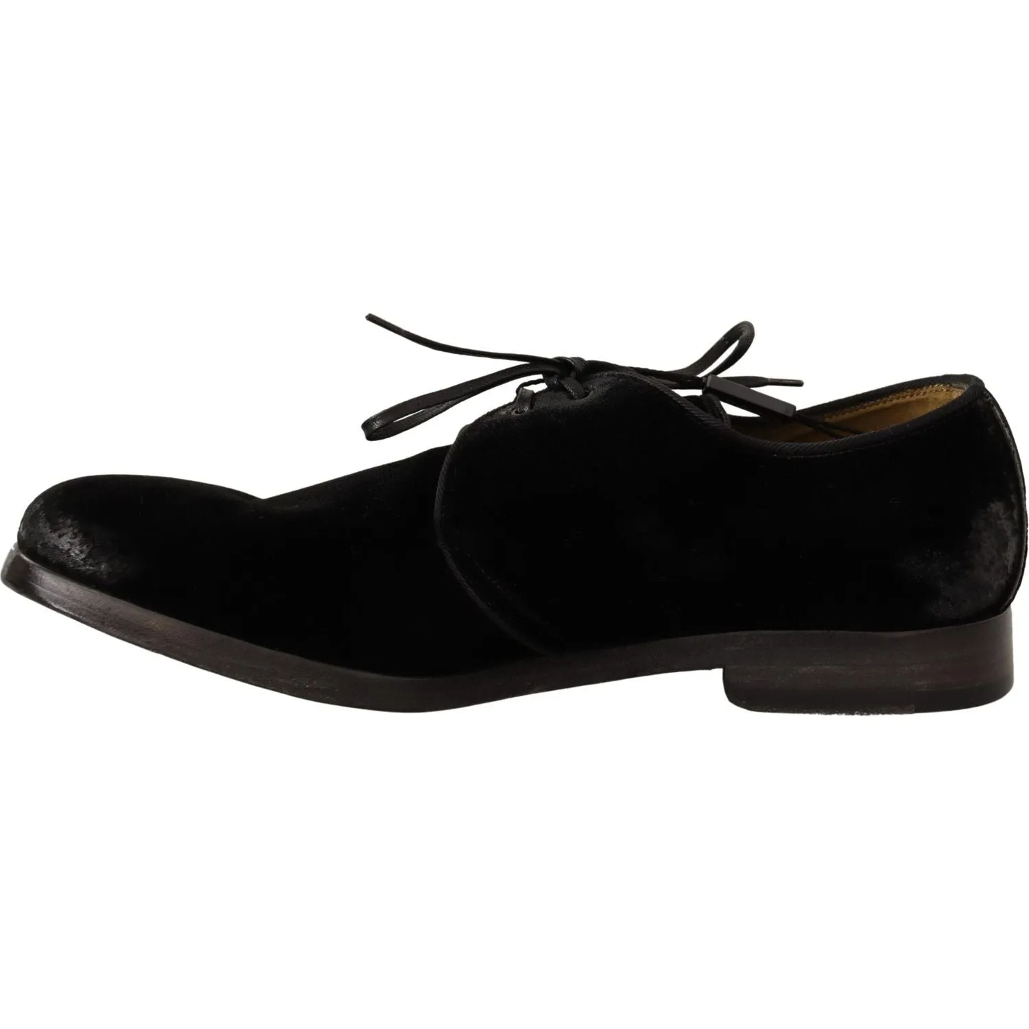 Dolce & Gabbana Elegant Black Velvet Derby Shoes