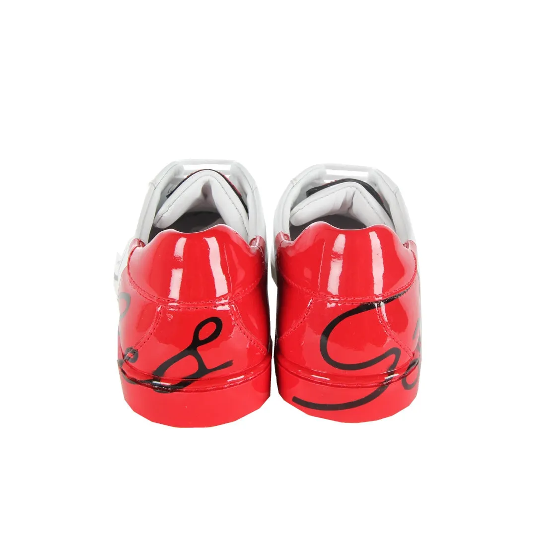 Dolce & Gabbana Kids Red Heel White Trainers