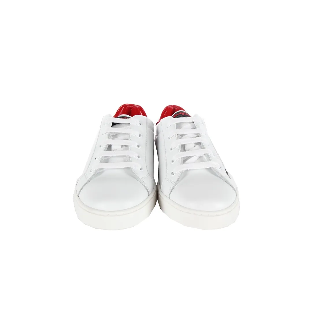 Dolce & Gabbana Kids Red Heel White Trainers