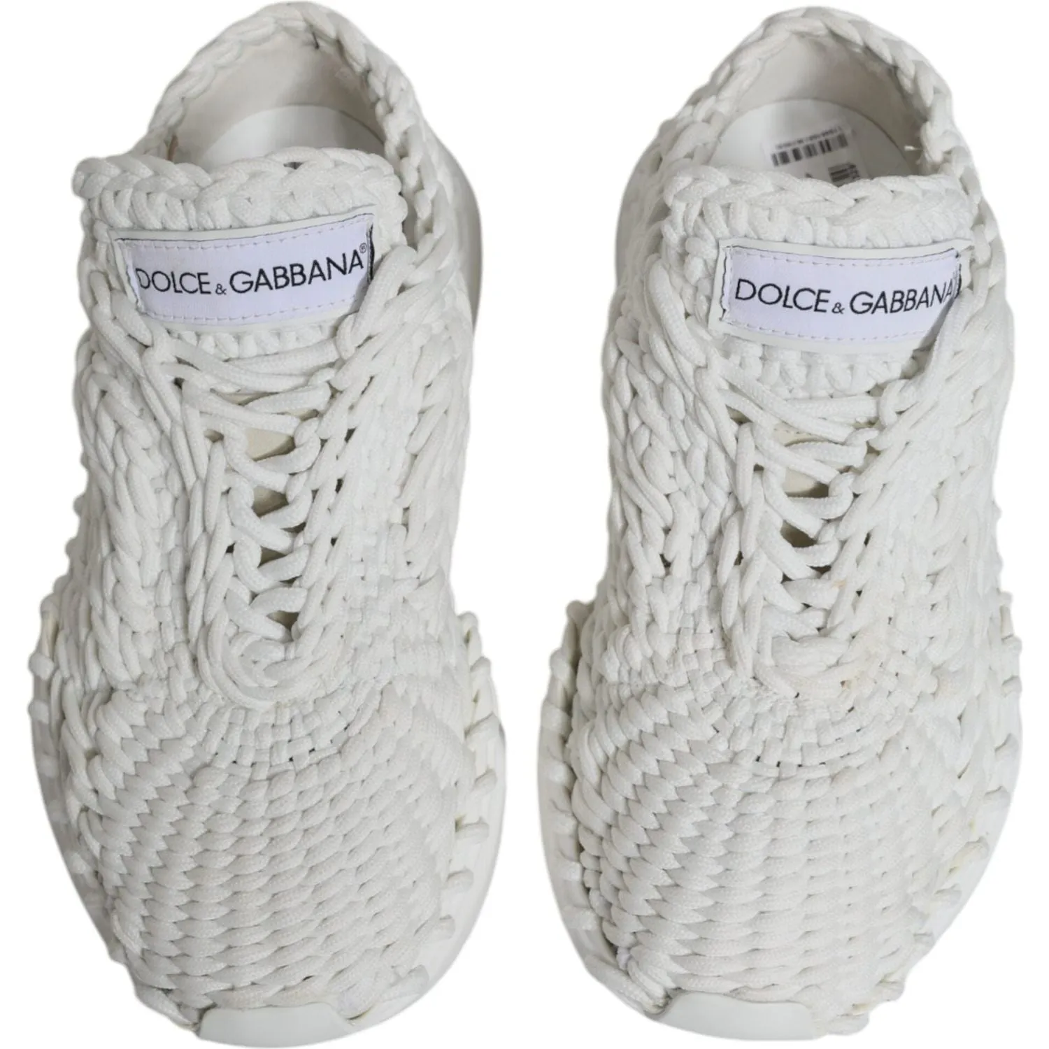 Dolce & Gabbana White Knitted Daymaster Sneakers Shoes