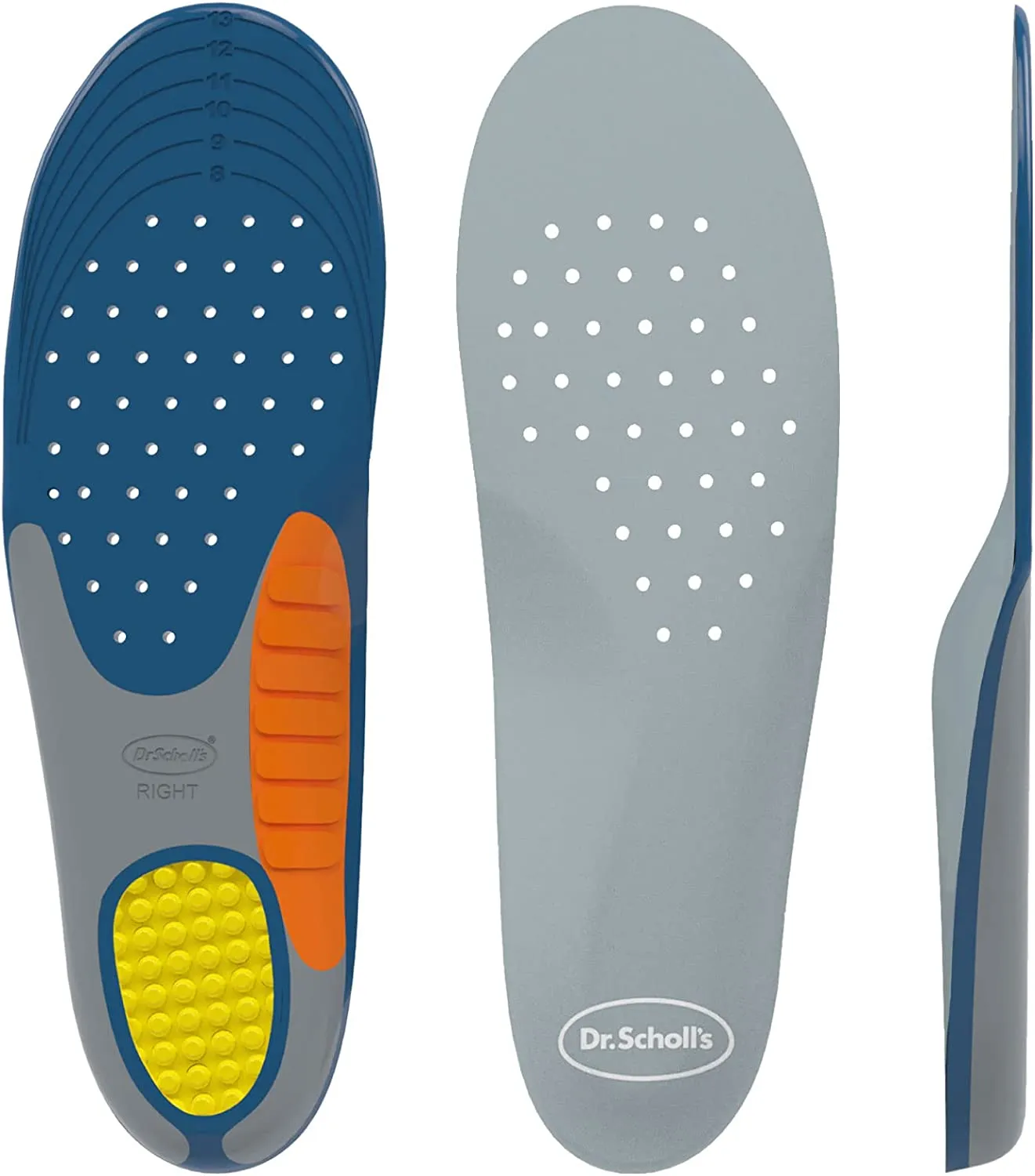 Dr. Scholl's Heavy Duty Support Insole Orthotics, Big & Tall, 200lbs , Wide Feet, Shock Absorbing, Arch Support, Distributes Pressure, Trim to Fit Inserts, Work Boots & Shoes, Men Size 8-14